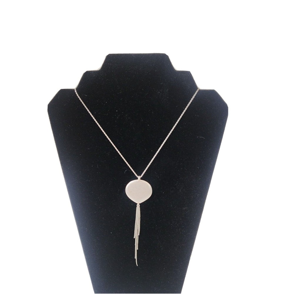 Vintage Ladies Sterling Silver Italy 925 Heart Necklace Pendant w/ Tassels 8.95g